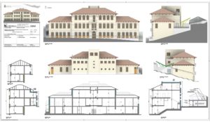 Tavola di prospetto dello stabile Municipale di Posina